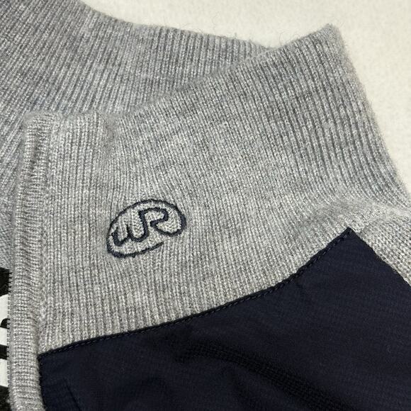 Footjoy FJ Tech Sweater Merino Wool Stretch Windproof Nylon Size L Gray/Navy - Picture 13 of 13